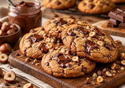Cookies choco-noisette et crème pralinée